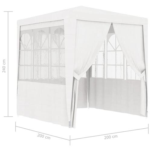 Festtelt med sidevægge 2x2 m 90 g/m² hvid