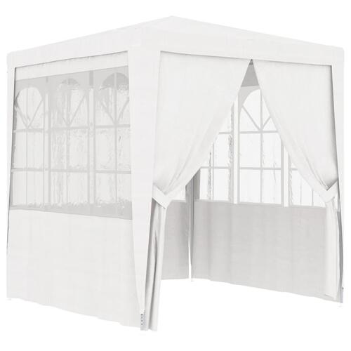 Festtelt med sidevægge 2,5x2,5 m 90 g/m² hvid