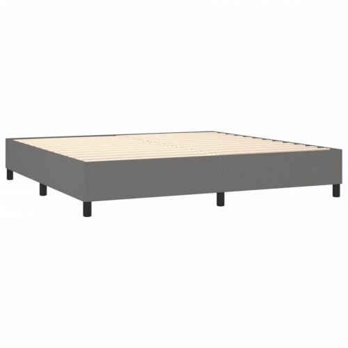 Kontinentalseng med madras 200 x 200 cm - stof, mørkegrå
