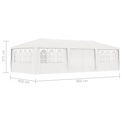 Festtelt med sidevægge 4x9 m 90 g/m² hvid