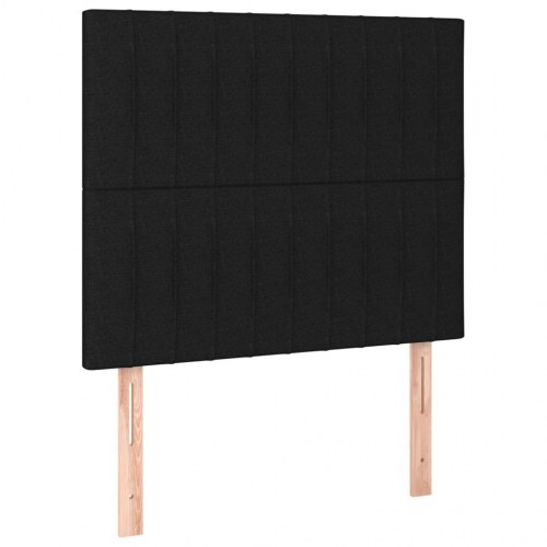 Kontinentalseng med madras 80×200 cm - stof, sort