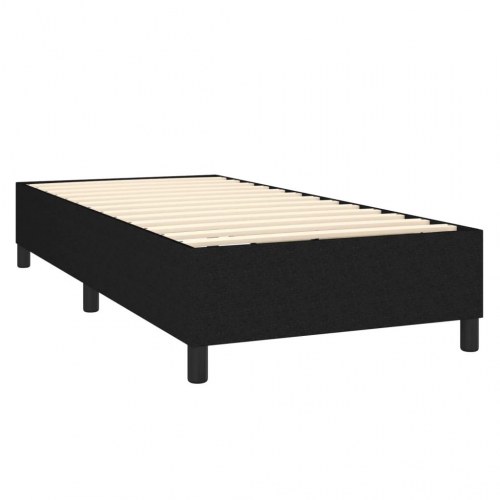 Kontinentalseng med madras 90×200 cm - stof, sort