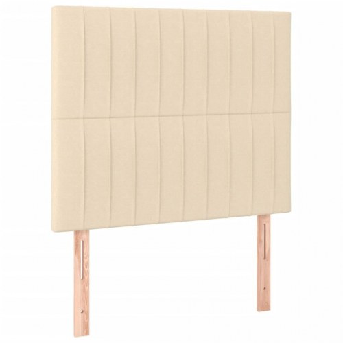 Kontinentalseng med madras 90x200 cm - stof, cremefarvet
