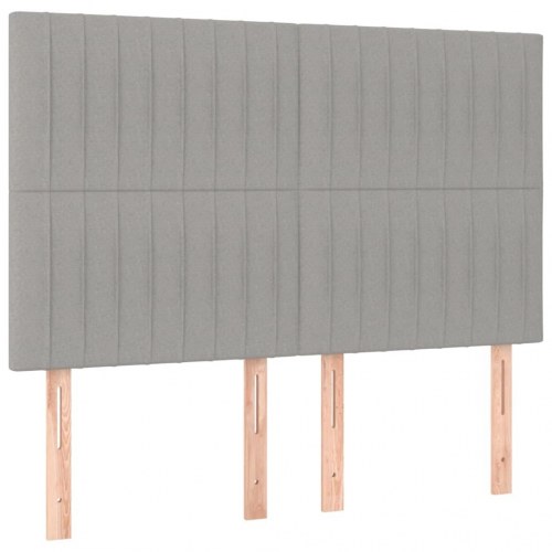 Kontinentalseng med madras 140×190 cm - stof, lysegrå