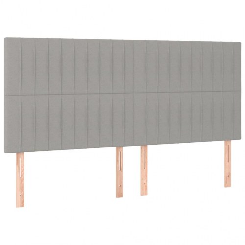 Kontinentalseng 160×200 cm i stof - lysegrå, justerbar gavl
