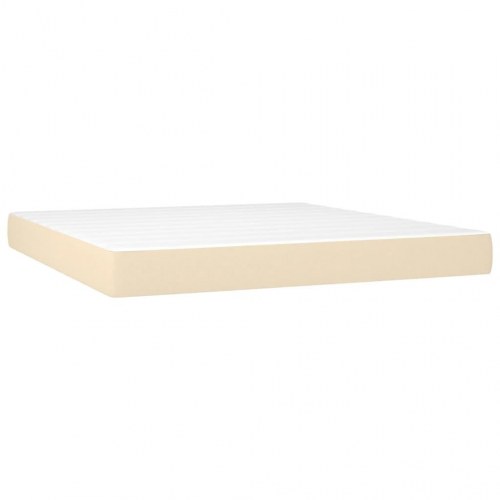 Kontinentalseng med madras 160×200 cm - stof, cremefarvet
