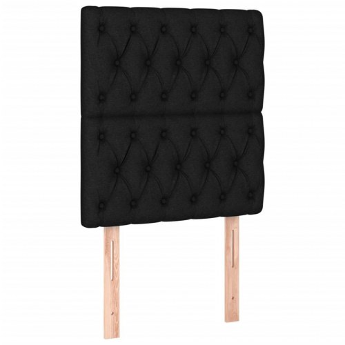 Kontinentalseng med madras 80×200 cm - stof, sort
