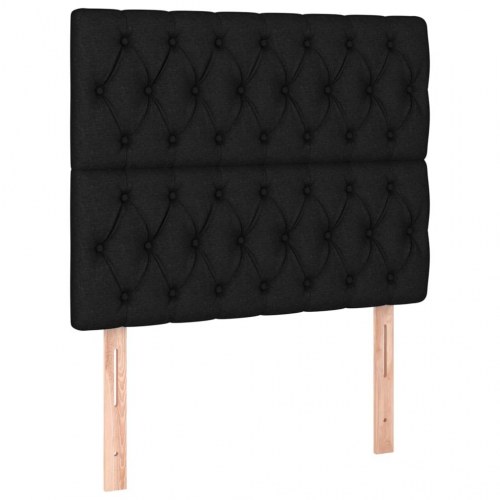 Kontinentalseng med madras 100×200 cm - stof, sort