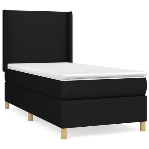 Kontinentalseng med madras 80x200 cm stof sort