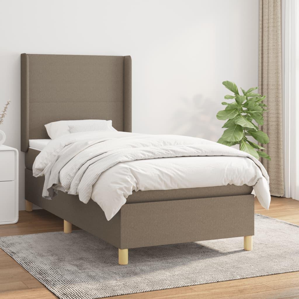 Kontinentalseng med madras 80x200 cm stof gråbrun