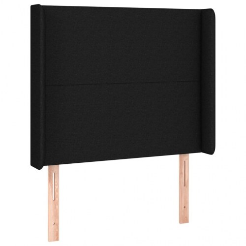 Kontinentalseng med madras 90x190 cm - stof, sort