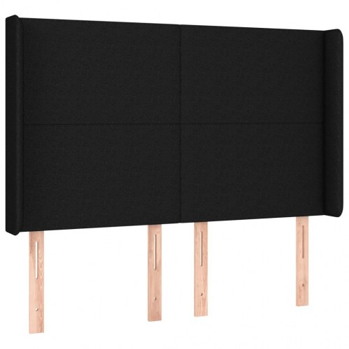 Kontinentalseng med madras 140 x 190 cm - stof, sort