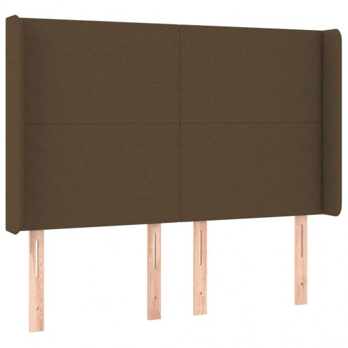 Kontinentalseng med madras 140×190 cm - stof, mørkebrun