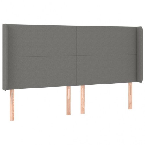 Kontinentalseng med madras 200x200 cm - stof, mørkegrå