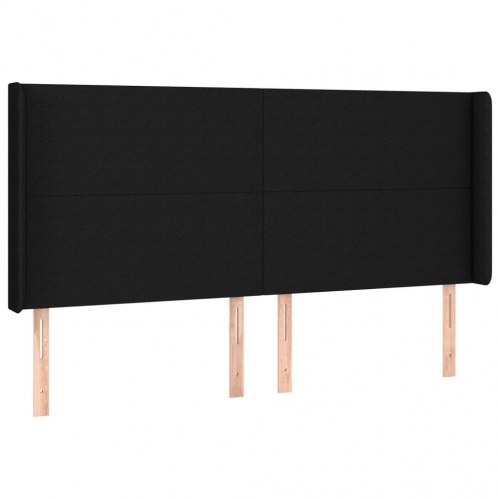 Kontinentalseng med madras 200×200 cm - stof, sort