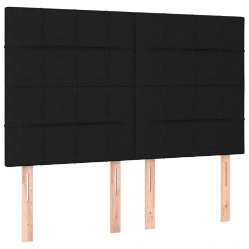 Kontinentalseng med madras 140x200 cm - stof, sort