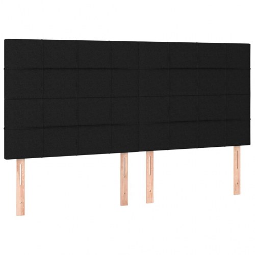 Kontinentalseng med madras 200×200 cm - stof, sort