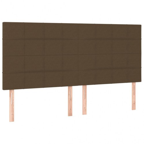 Kontinentalseng med madras 200 x 200 cm - stof, mørkebrun
