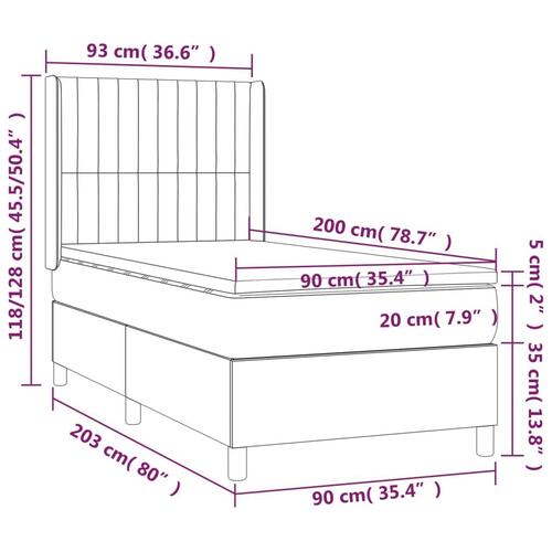Kontinentalseng med madras 90x200 cm stof mørkebrun
