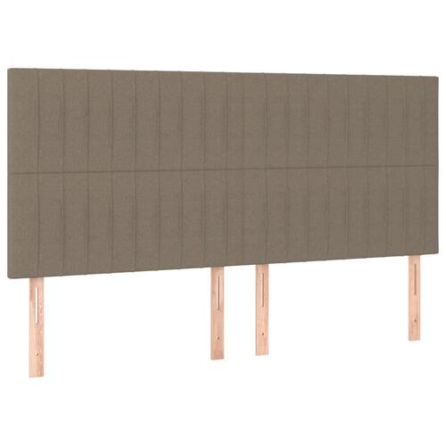 Kontinentalseng med madras 200x200 cm stof gråbrun