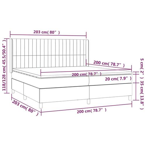 Kontinentalseng med madras 200x200 cm stof gråbrun