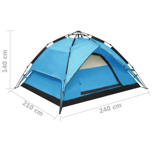 Pop-up campingtelt 2-3 personer 240x210x140 cm blå