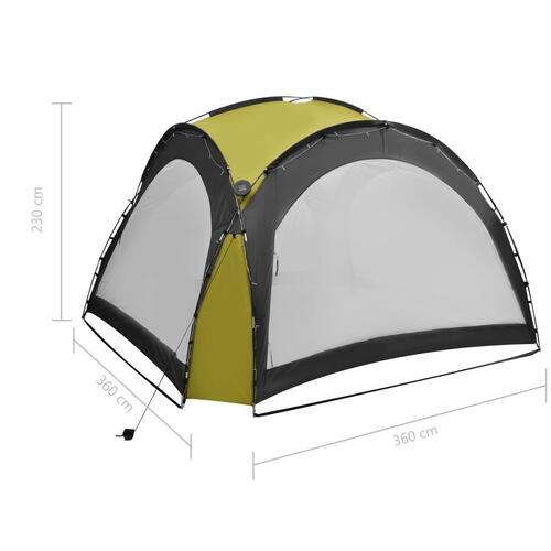 Festtelt med LED og 4 sidevægge 3,6x3,6x2,3 m blå