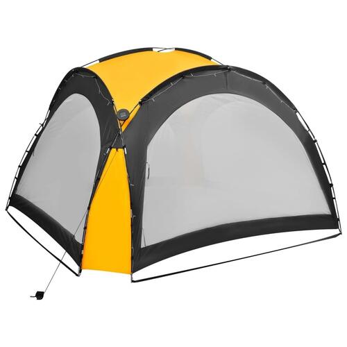 Festtelt med LED og 4 sidevægge 3,6x3,6x2,3 m blå
