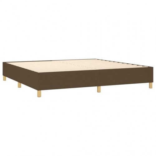 Kontinentalseng med madras 200 × 200 cm - stof, mørkebrun