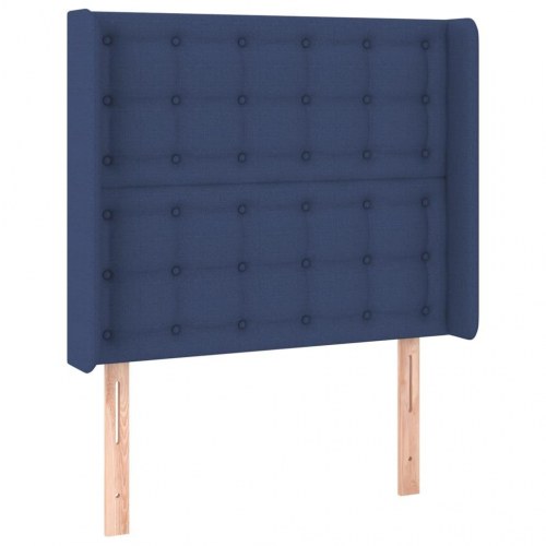 Kontinentalseng med madras 100×200 cm - stof, blå