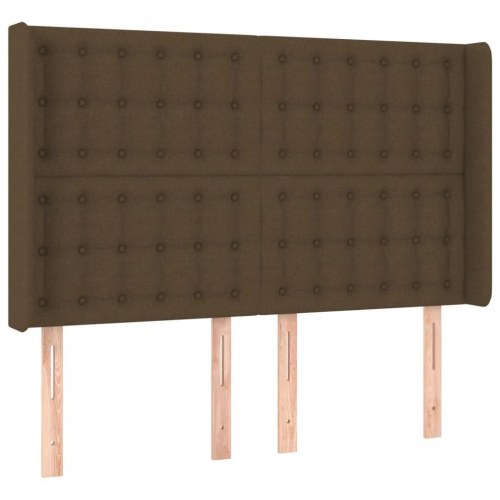 Kontinentalseng med madras 140×190 cm - stof, mørkebrun
