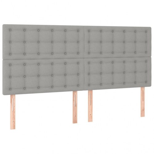 Kontinentalseng 180x200 cm - stof, lysegrå med justerbar gavl
