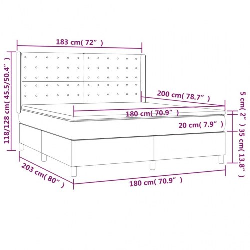 Kontinentalseng 180x200 cm - stof, lysegrå med justerbar gavl