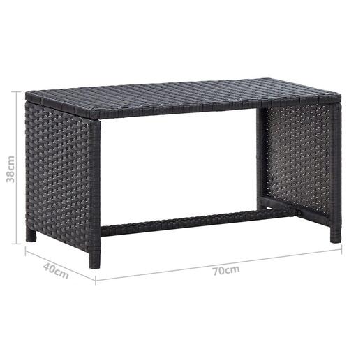 Sofabord 70x40x38 cm polyrattan sort