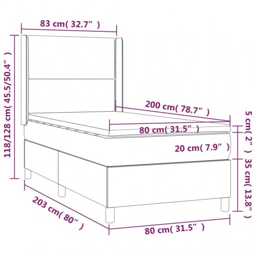 Kontinentalseng med madras 80x200 cm - fløjl, sort