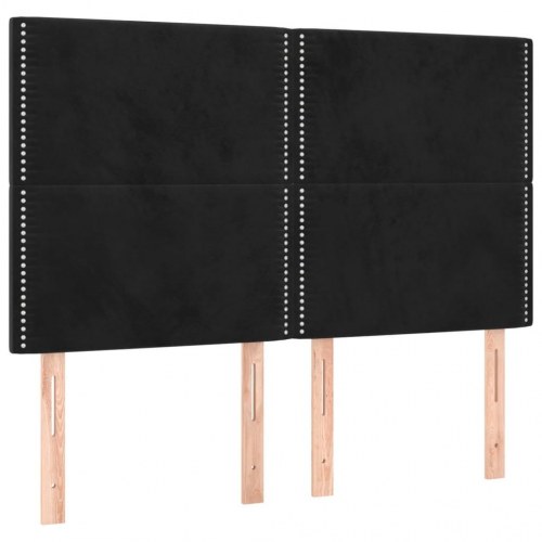 Kontinentalseng med madras 140x190 cm - fløjl, sort