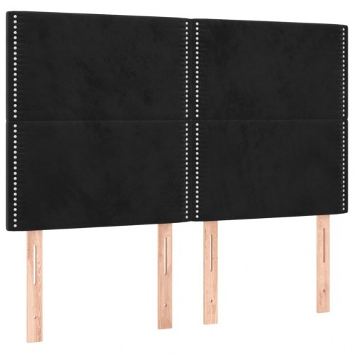 Kontinentalseng med madras 140x200 cm - fløjl, sort