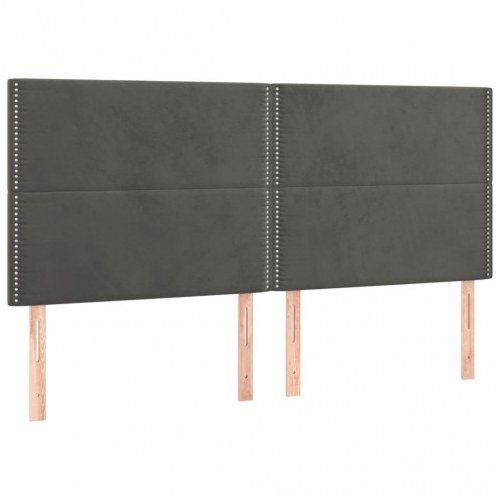 Kontinentalseng med madras 180x200 cm - fløjl, mørkegrå