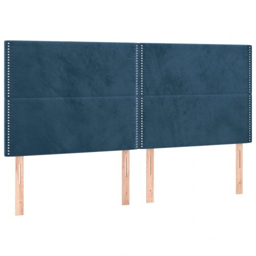 Kontinentalseng med madras 200×200 cm i fløjl - mørkeblå