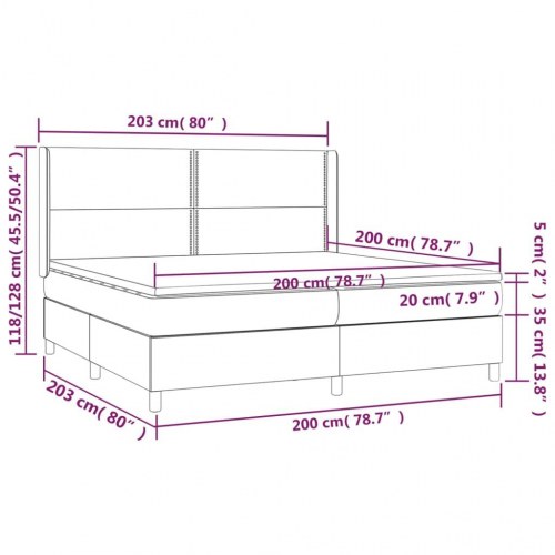 Kontinentalseng med madras 200×200 cm i fløjl - mørkeblå
