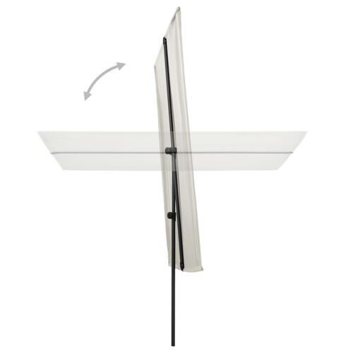 Udendørs parasol med aluminiumsstang 2x1,5 m sandhvid