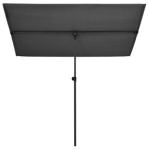 Parasol med aluminiumstang 2x1,5 m antracitgrå