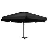 Udendørs parasol med aluminiumsstang 500 cm sort