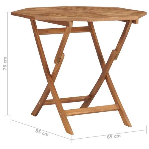 Foldbart havebord 85x85x76 cm massivt teaktræ