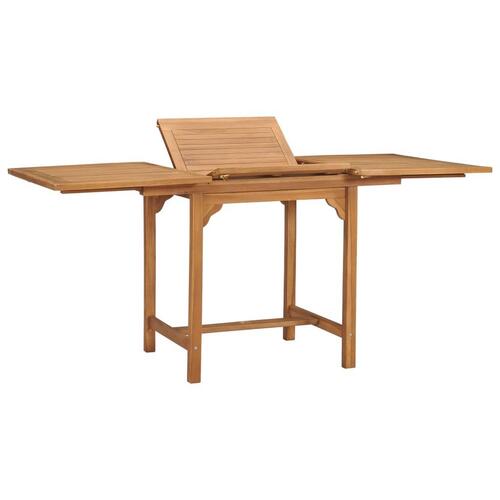 Udvideligt havebord (110-160)x80x75 cm massivt teaktræ