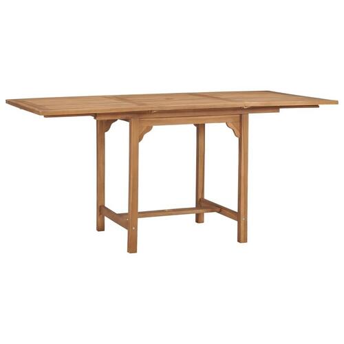 Udvideligt havebord (110-160)x80x75 cm massivt teaktræ