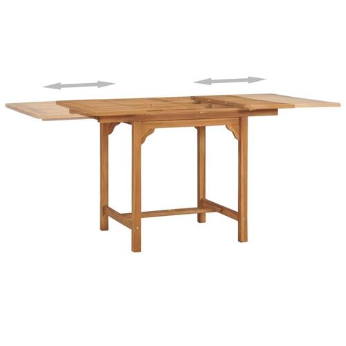 Udvideligt havebord (110-160)x80x75 cm massivt teaktræ