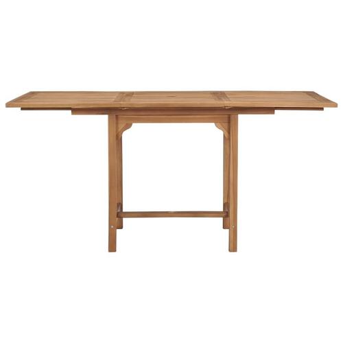 Udvideligt havebord (110-160)x80x75 cm massivt teaktræ