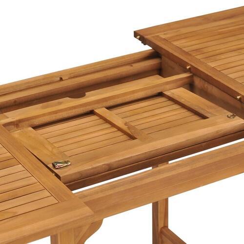 Udvideligt havebord (110-160)x80x75 cm massivt teaktræ