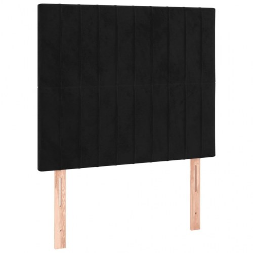 Kontinentalseng med madras 90×190 cm - fløjl, sort